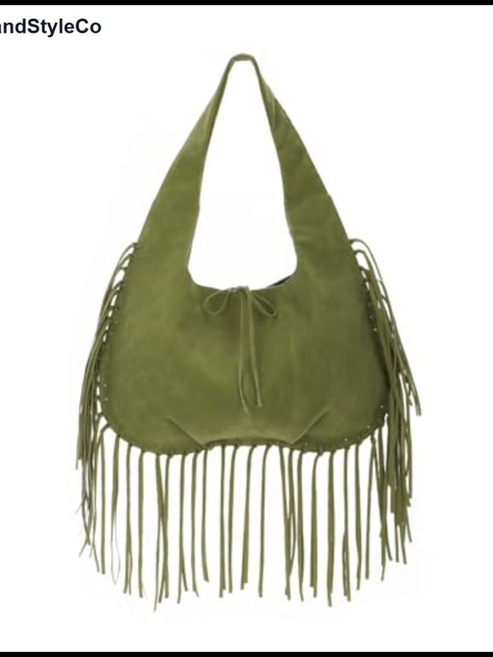 Vintage Fringe Hobo Bag Vegan Faux Suede Leather Tassel Shoulder Purse Western